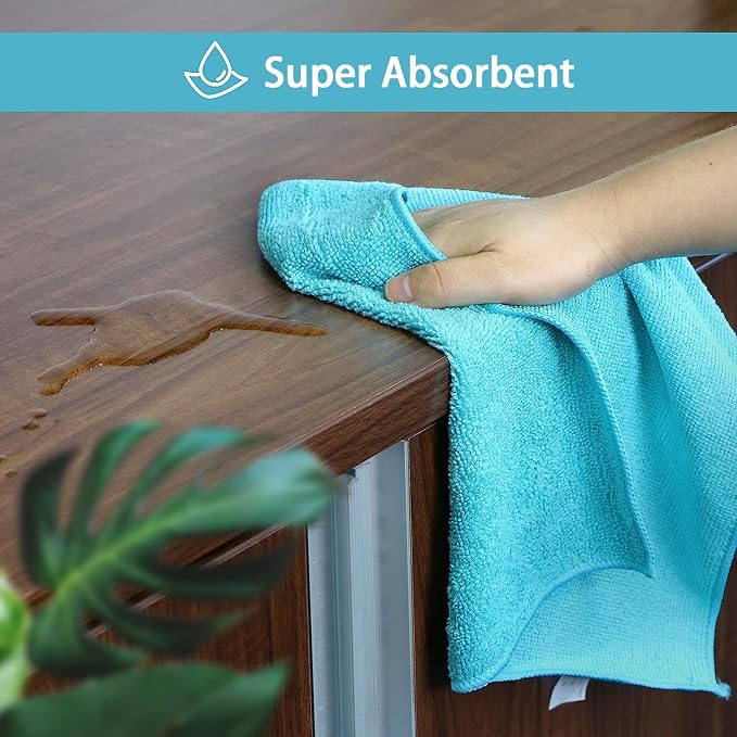 HOMEXCEL 24PK Microfiber Cleaning Cloth, Cleaning Rag - Image 4