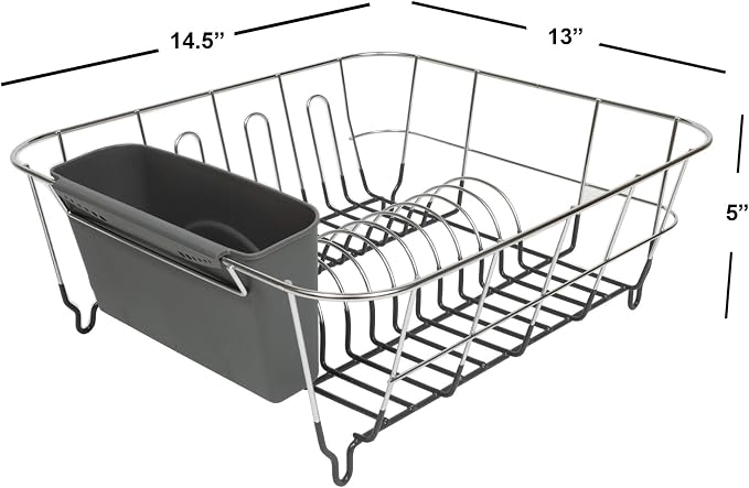 Sweet Home Collection 2 Piece Dish Drying Rack Set Drainer - Image 2