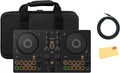 Pioneer DJ AlphaTheta DDJ-FLX2 Compact 2-Channel DJ Controller Bundle with Case, Instrument Cable, and Austin Bazaar Polishing Cloth