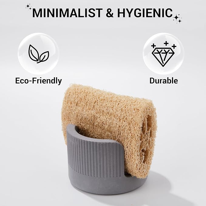 Quick Drying Diatomite Stone Sponge Holder, Compact Sponge Caddy - Image 4
