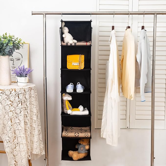 6 Shelves Hanging Closet Organizer, 2 Pack Hanging Storage - Image 5