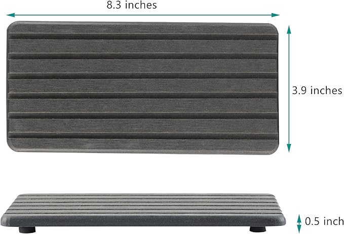 2 PCS Water Absorbent diatomite Coasters, 8.3" x 4" Water Absorbing Stone Tray for Sink, Stone Drying mat for Kitchen Counter, Stone soap Tray Used for Hand Soaps & toiletries & Plants