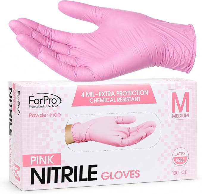 ForPro Disposable Nitrile Gloves, Chemical Resistant, Powder-Free, Latex-Free by ForProProfessionalCollection