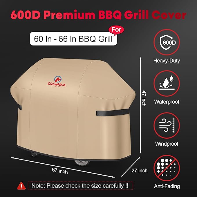 Comnova Grill Cover for Weber Summit 400 Series - 67 Inch BBQ Grill Cover Waterproof & Heavy Duty, 7108 Barbecue Cover for Weber Summit 470, Summit 420, 2022 Genesis S-325s and E-325s Grill Models