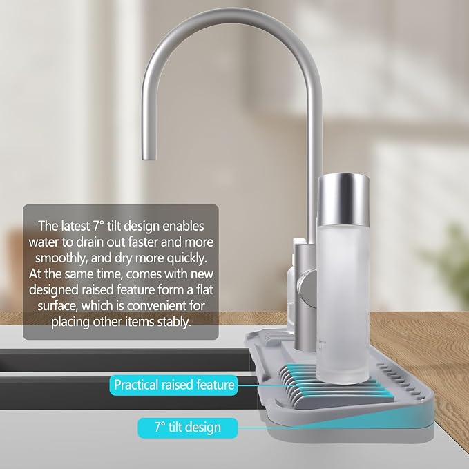 DK-SIMINA Silicone Faucet Mat Silicone Faucet Drip Catcher - Image 3