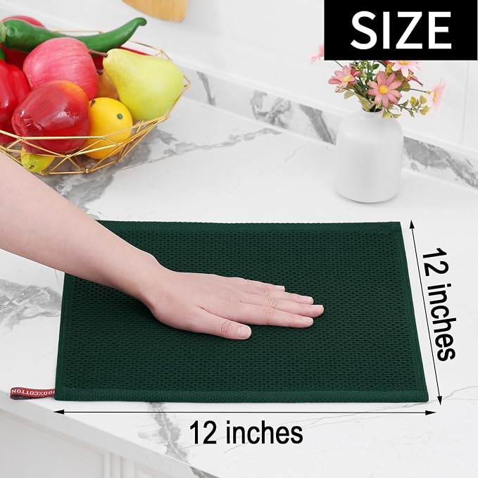 Homaxy 100% Cotton Waffle Weave Kitchen Dish Cloths 24-Pack, Ultra Soft - Image 5