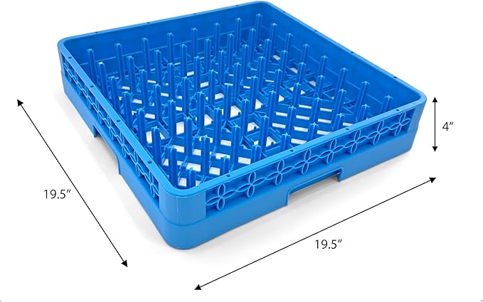Peg Plate Rack for Commercial Dishwasher | Full Size Tray Rack | Polypropylene | Blue