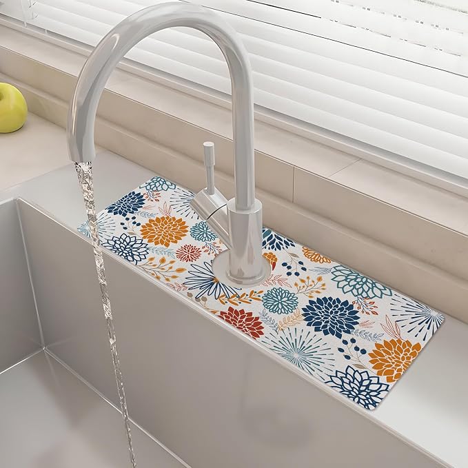 15" X 5.5" Kitchen Sink Splash Guard Faucet Mat Mandala Super Absorbent Fast by Unknown