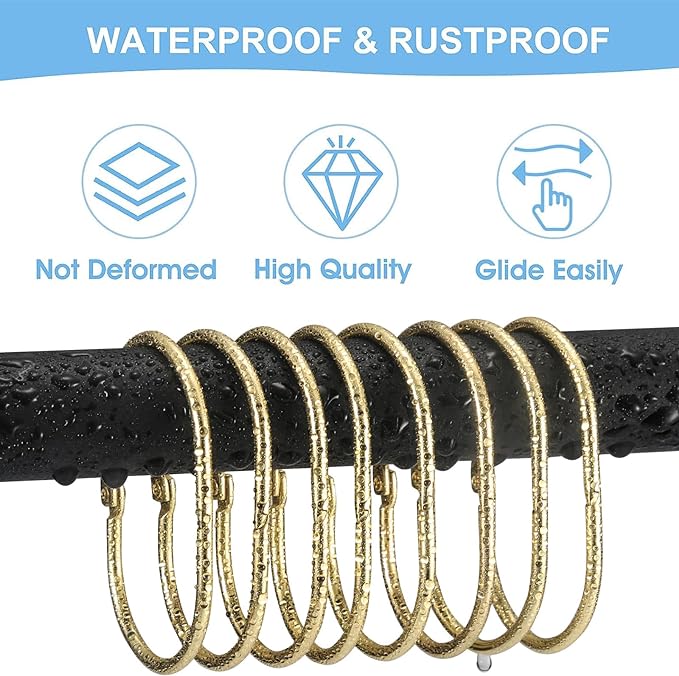 Shower Curtain Rings, Oval Snap Shower Rings - Image 3