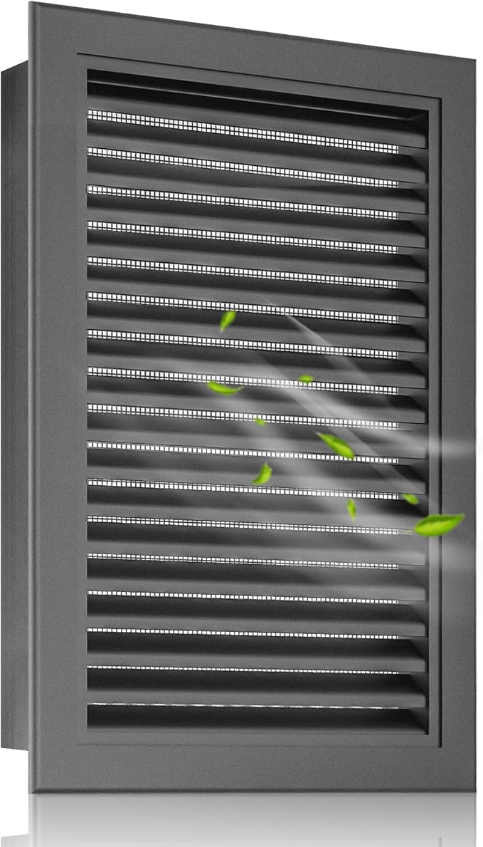 14"x20" Attic Vent with Screen – Premium Gable Vent for Walls, Doors, and Containers – Aluminum Louvered Design with 12"x18" Opening for Effective Airflow Gray
