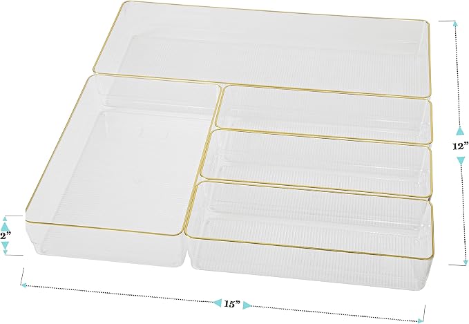Martha Stewart Kerry Stackable Desk Drawer Organizers - Image 8