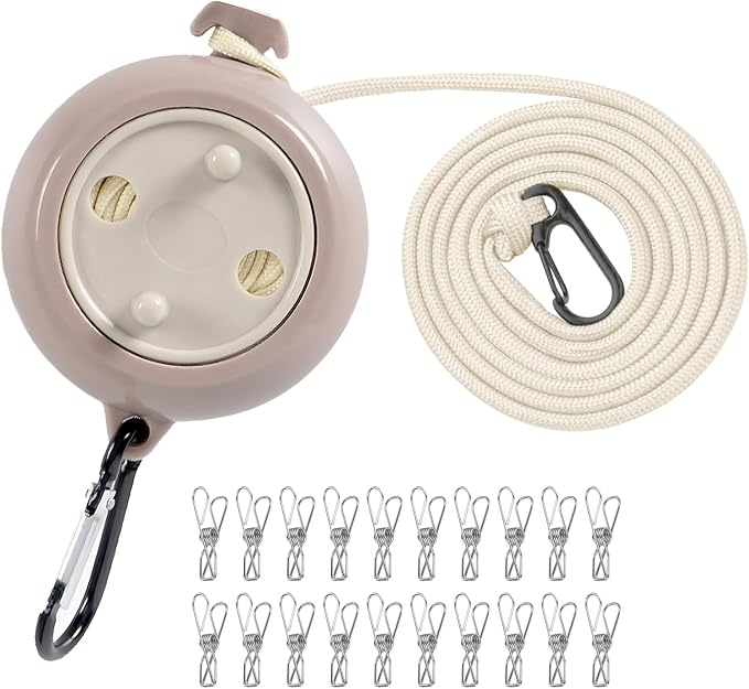 Portable Travel Clothesline Cord, Adjustable 33ft Camping Clothes line by CenYouful