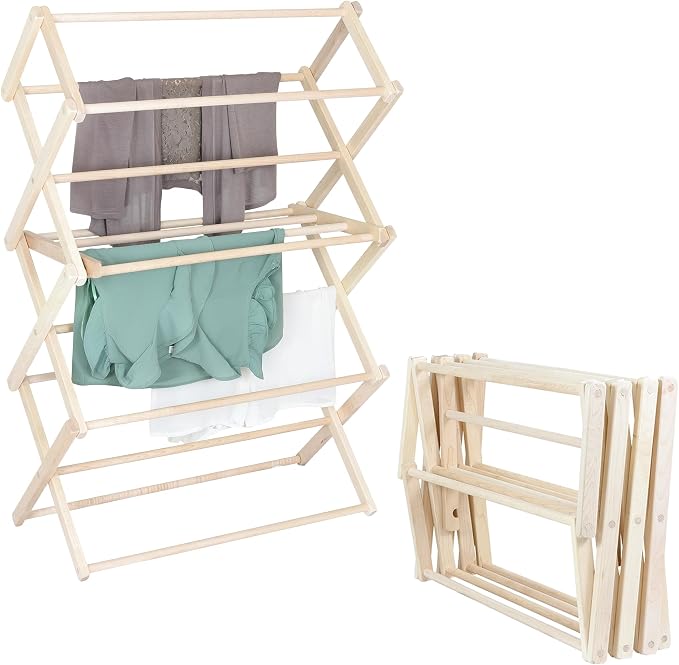 Clothes Drying Rack: Solid Maple Hard Wood Laundry Rack by PennsylvaniaWoodworks