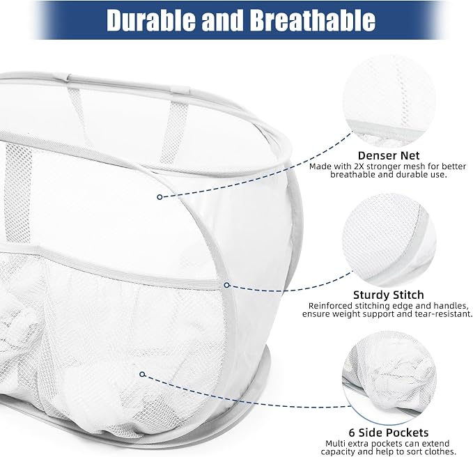 Collapsible Laundry Baskets, Upgrade Pop Up Laundry Hamper - Image 5