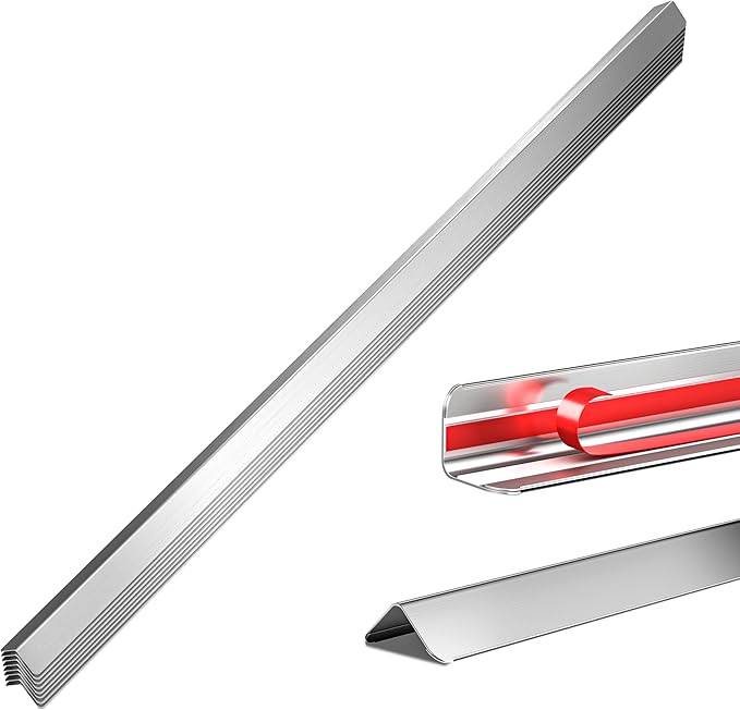 1.5x1.5x48 Inch 304 Stainless Steel Wall Corner Guards (5-Pack) Heavy Duty Rounded Corner Protector, Smooth Folded Edge Design for Wall Protection 90° Angle Metal Edge Guard Stainless Steel Slab