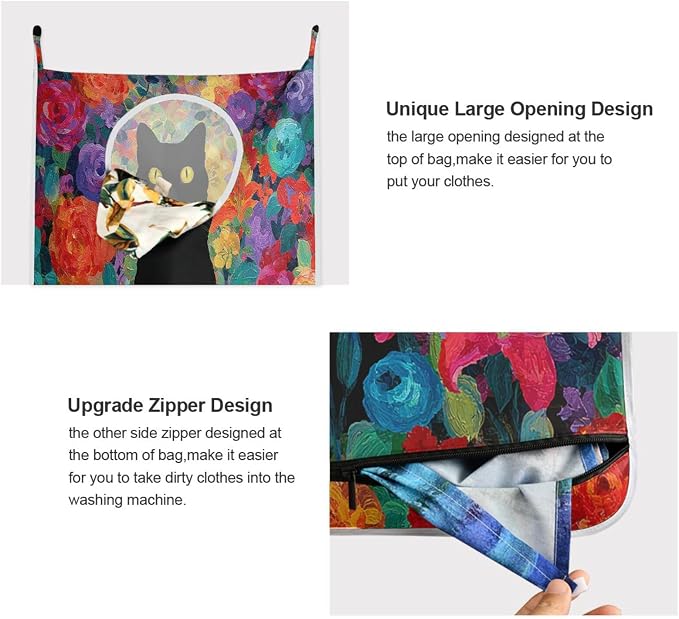 2PCS Hanging Laundry Hamper Bag Over the Door Laundry Hamper Wall Hamper Large - Image 4
