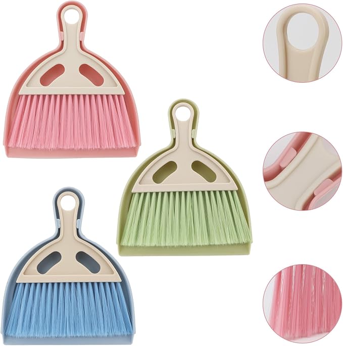 3 Pcs Mini Broom and Dustpan Set Small Hand Broom by Brosay