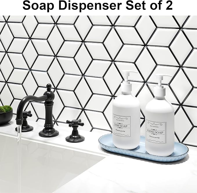 Kzeirm White Soap Dispenser Set of 2 - Image 2