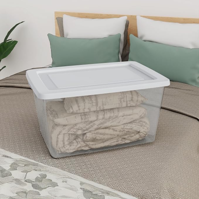 Sterilite Clear Storage Box Stackable Tote, 58 Quart - Image 4