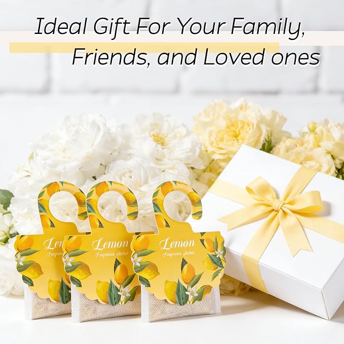 18 Pack Lemon Scented Sachets for Drawer and Closet, Car Air Fresheners - Image 7