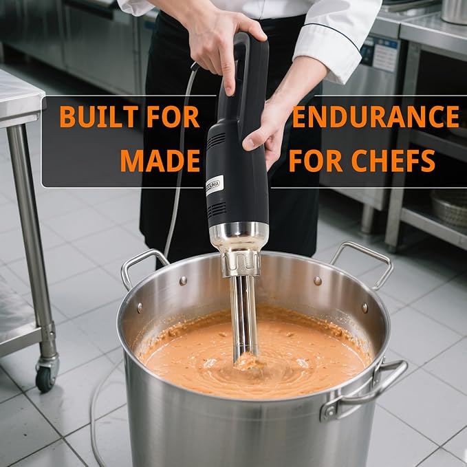 Commercial Immersion Blender, 500W Heavy Huty Hand Blender With 16 Inch Removable Shaft, 6,000-20,000 RPM Variable Speed, Industrial Hand Mixer For Pro Restaurant Kitchen.
