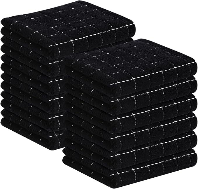 Homaxy 100% Cotton Terry Kitchen Towels, 12 Pack by Homaxy