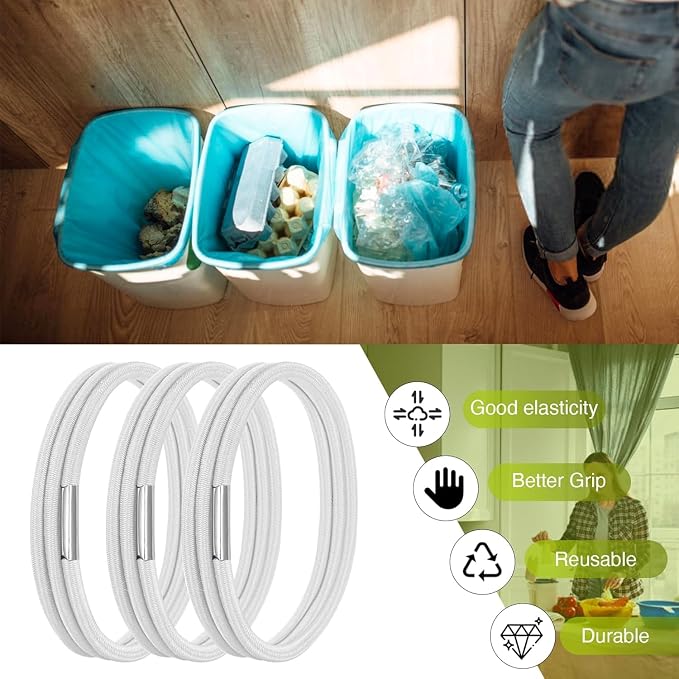 Trash Can Bands Set of 3, Garbage Can Rubber Bands 13 to 30 Gallon, Trash Can - Image 4