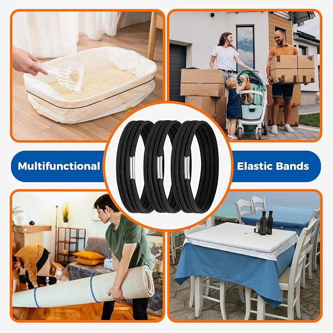 Trash Can Bands Set of 3, Fits 32 to 55 Gallon Cans, Hongmed Large Elastic - Image 5