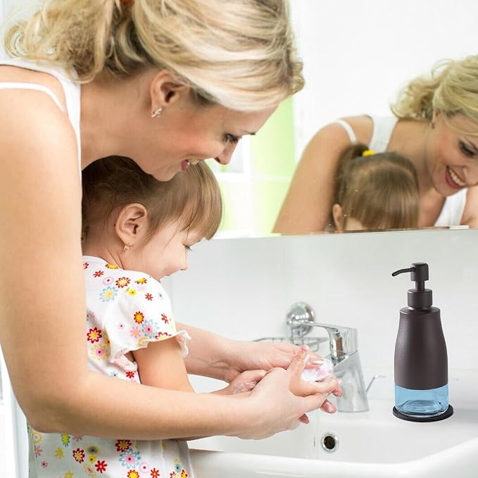 Gaussra Matte Brown Soap Dispenser - 11 OZ / 320 ML | Stainless Steel and Glass - Image 5