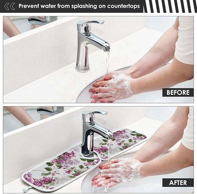 Cornflower Sunflower White Pink Lilac Sink Mat - Image 6