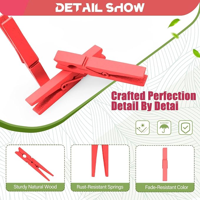 100 Pcs Red Clothes pins - Image 2