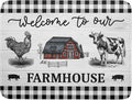Farmhouse Barn Dish Drying Mat 18x24 Inch Cow Rooster Absorbent Microfiber Dish by Giwawa