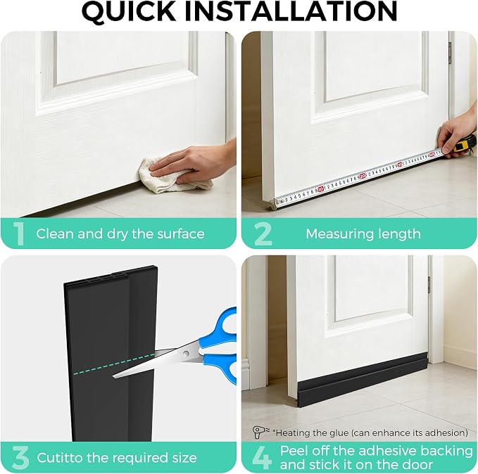 Hojoy Under Door Draft Stopper, Door Weather Stripping Door Seal, 6 Pack | - Image 5