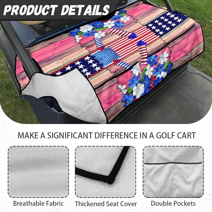 Golf Cart Seat Cover Cushion Designed to Reduce Moisture and Heat, Featuring Breathable Fabric and Waterproof Layer