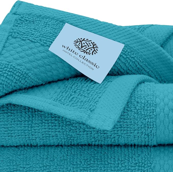 White Classic Luxury Bath Towel Set of 8 Pieces - Image 5