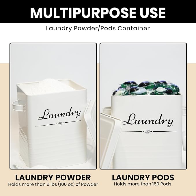 Farmhouse Metal Laundry Detergent Pod Container - Image 5