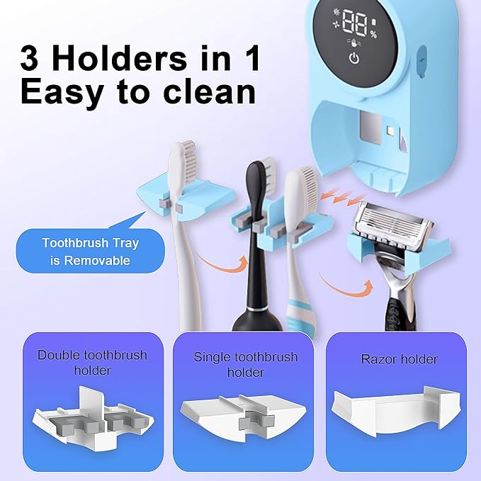 Toothbrush Holder and Cleaner Razor Holder/Dryer Light Cleaning and Air Drying - Image 5