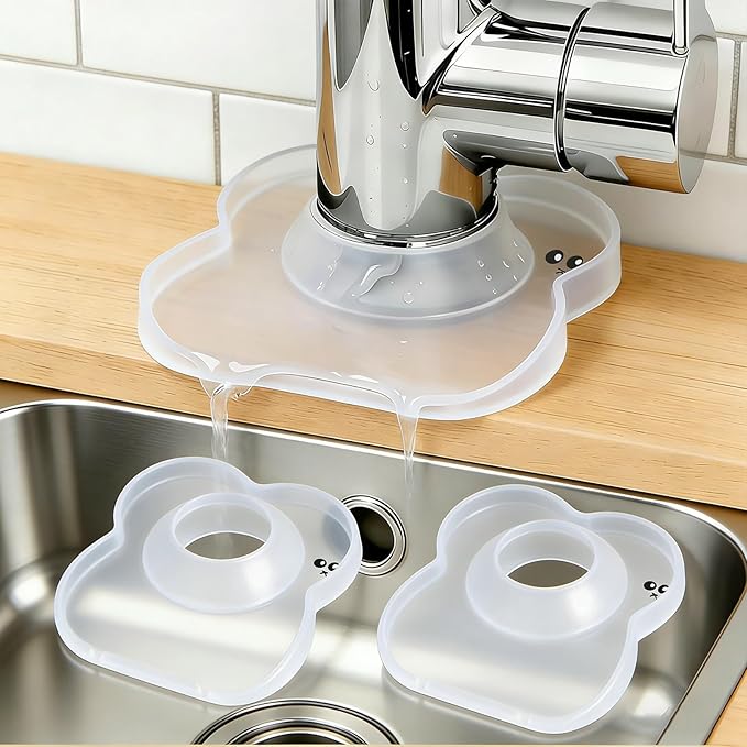 Silicone Faucet Mat for Kitchen Tap Compact Sink Splash Guard Protectors Behind by WSIWZAI