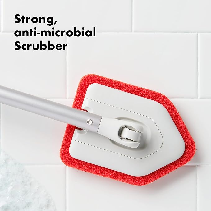 OXO Good Grips Extendable Shower, Tub and Tile Scrubber – 42 in, Versatile - Image 4