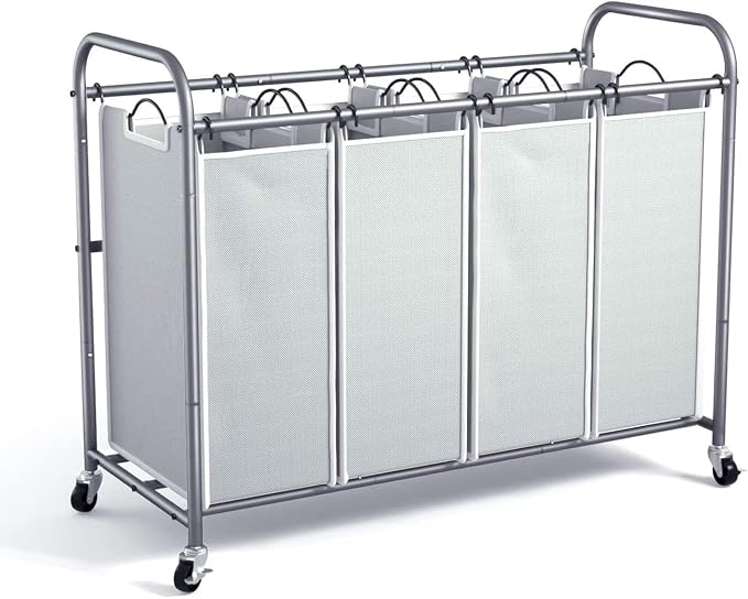 ROMOON Laundry Hamper Sorter Cart, 4-Section Organizer by ROMOON