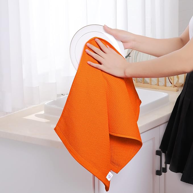 Homaxy 100% Cotton Waffle Weave Kitchen Dish Towels 4-Pack, Ultra Soft - Image 4