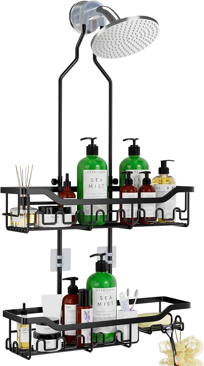 Shower Caddy Hanging Organizer, Extra Large Rack Over Showerhead by Joqixon