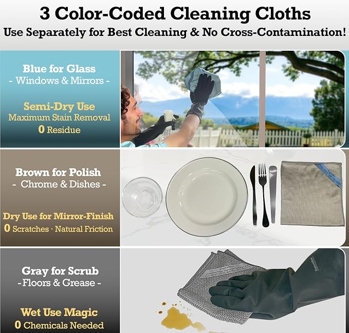 3-Pack Microfiber Glass Cleaning Cloths - Image 4