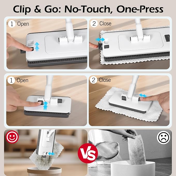 2-in-1 Hands Free Flat Mop, Disposable Dust Mop - Image 5