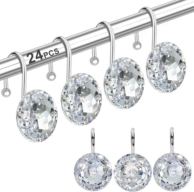 24PCS Shower Curtain Hooks Rings by Yapicoco