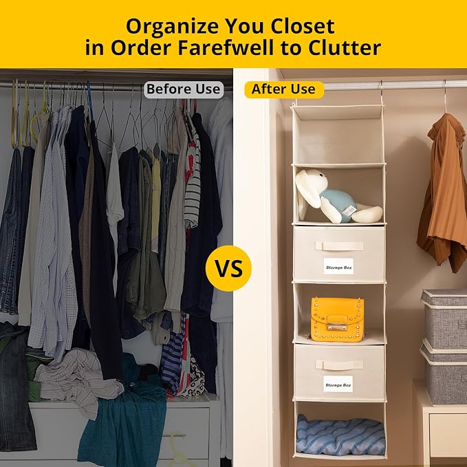 2 Pack 6 Shelves Hanging Closet Organizer - Image 5