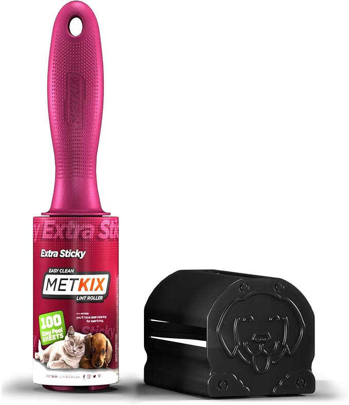 Lint Rollers for Pet Hair Extra Sticky, Special Cover Design Black Dog by Metkix