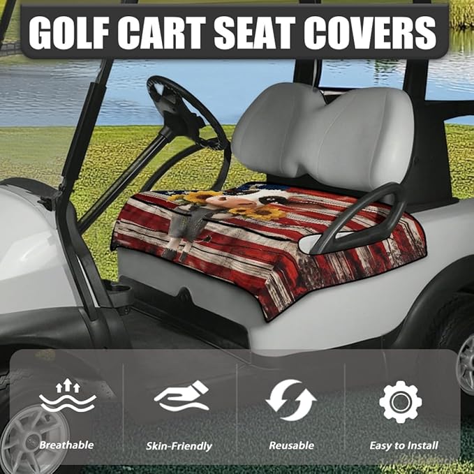 Golf Cart Seat Cover Cushion Featuring Sweat Absorbing Microfiber and Waterproof Layer, Designed for Daily Outdoor Use on Golf and Utility Carts