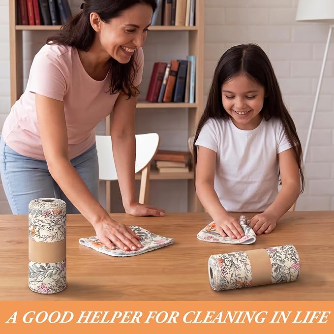 Reusable Kitchen Cloths Cotton Towel, 36 Pack, Cute Wildflower - Image 7