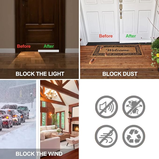 Door Draft Stopper Under Door Draft Blocker Insulator Door Sweep Weather - Image 9